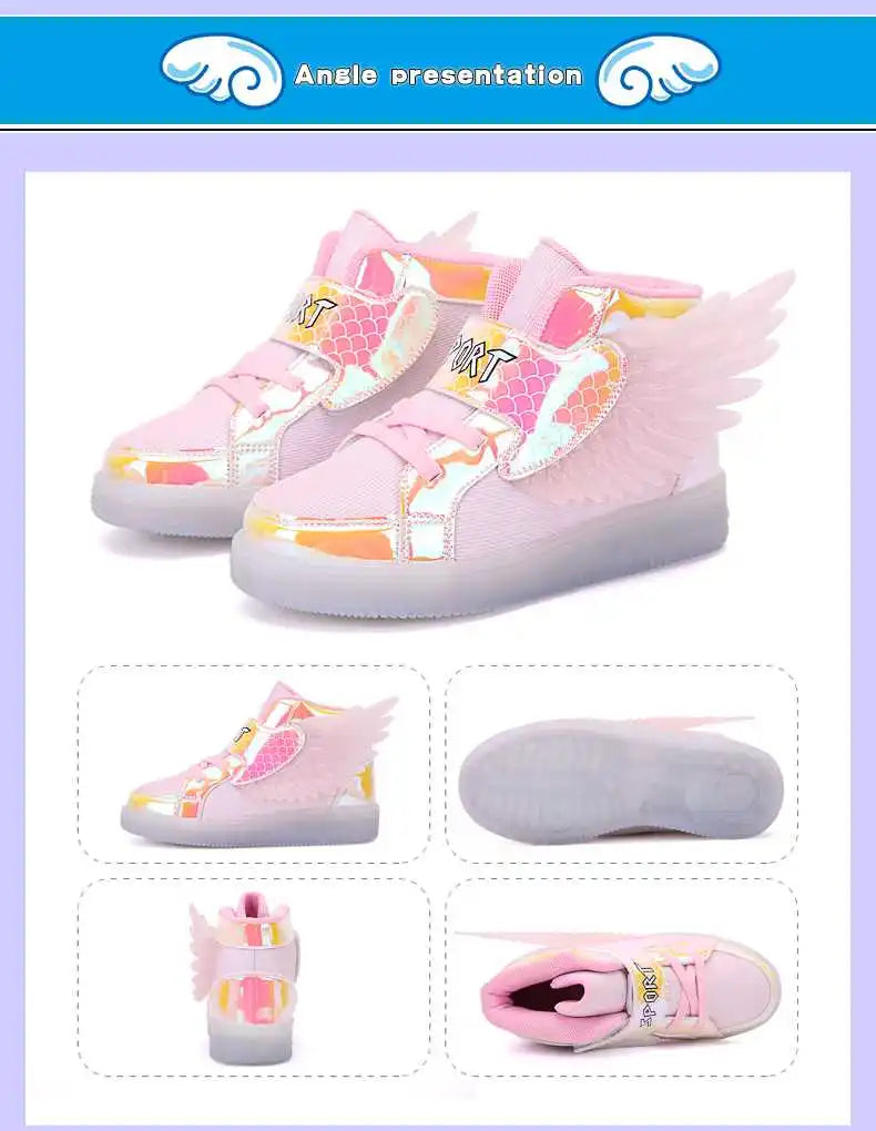 Zapatillas con luces y alas