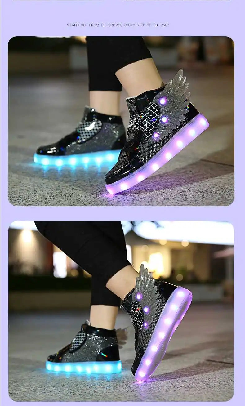 Zapatillas con luces y alas