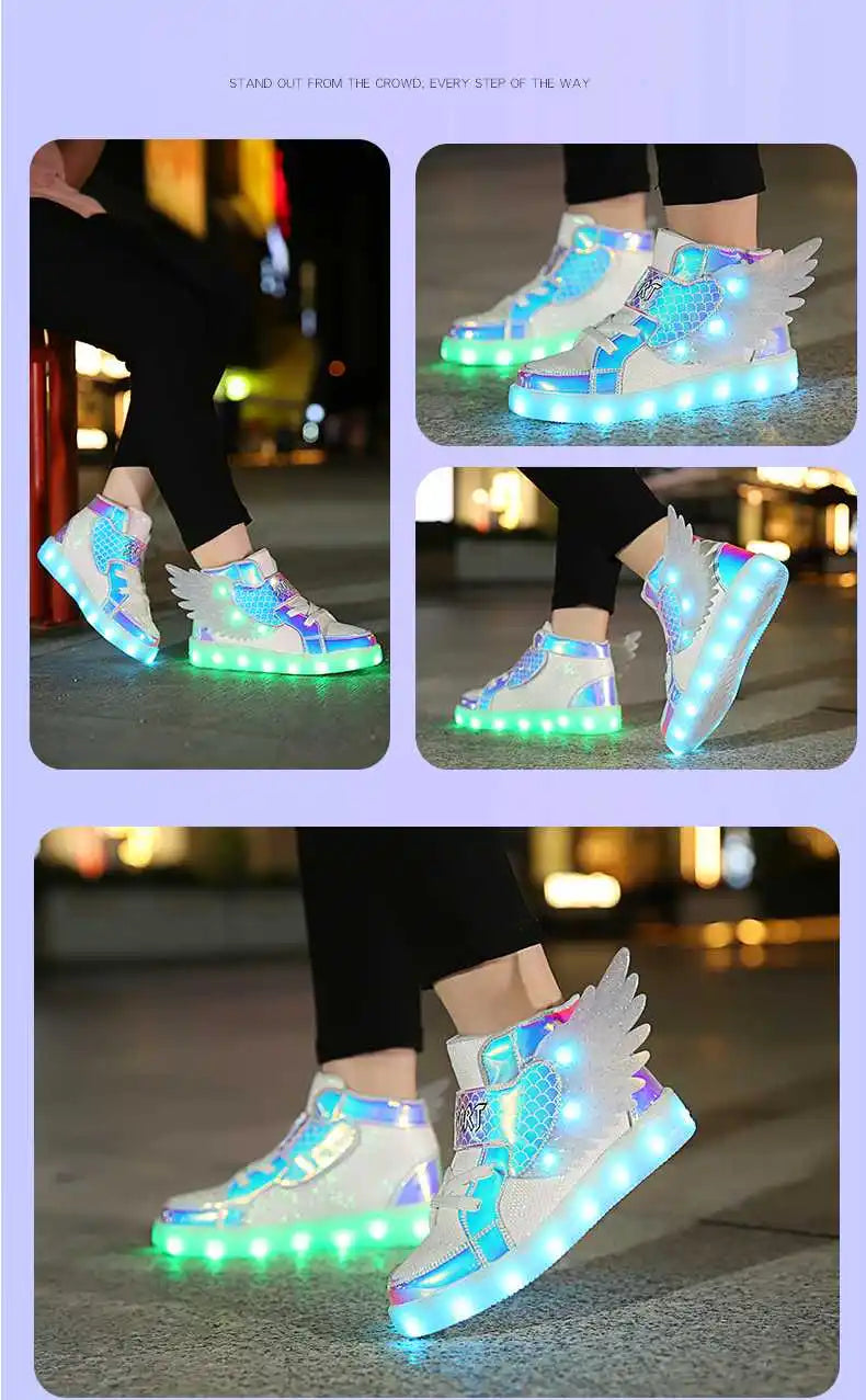 Zapatillas con luces y alas