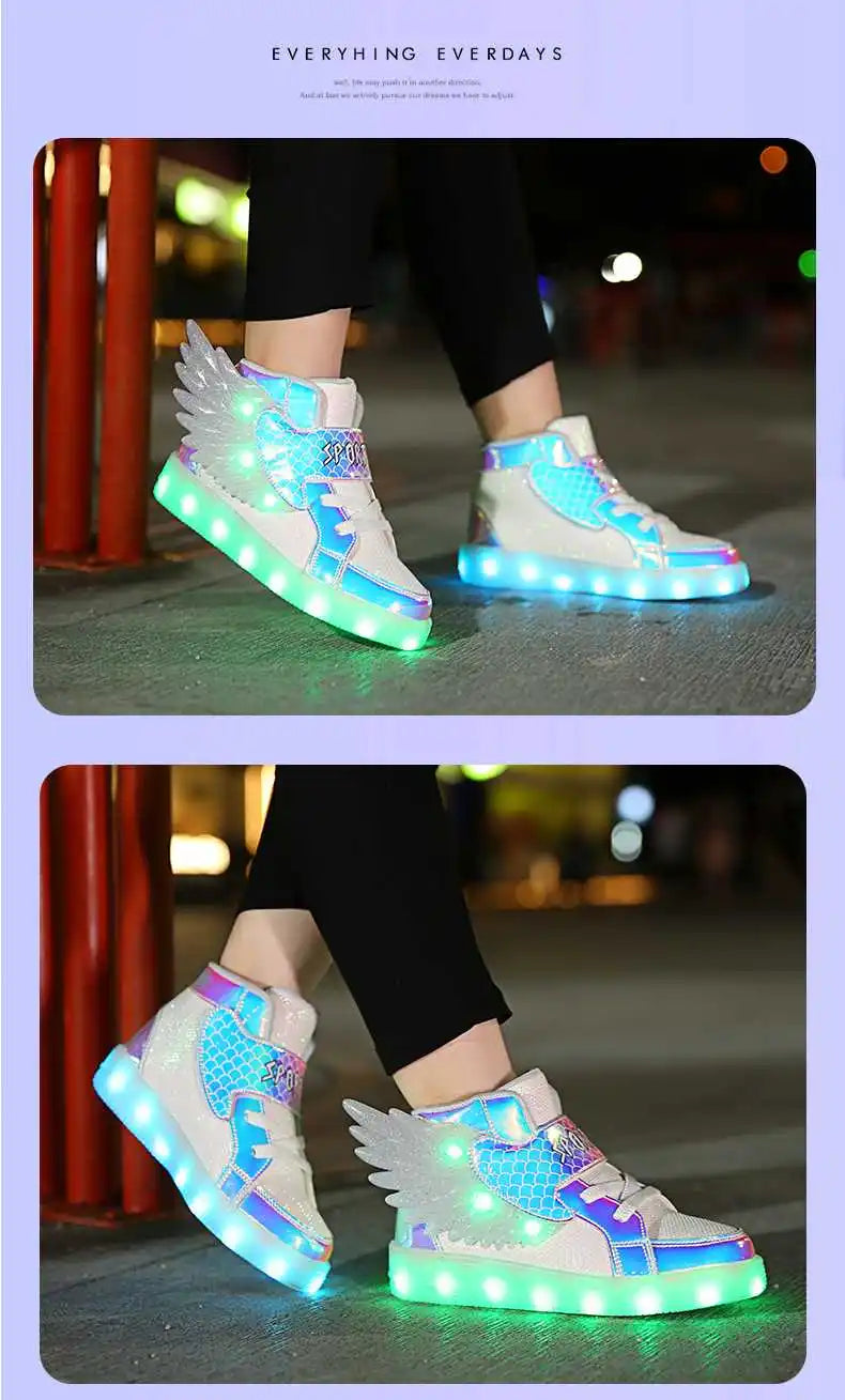 Zapatillas con luces y alas