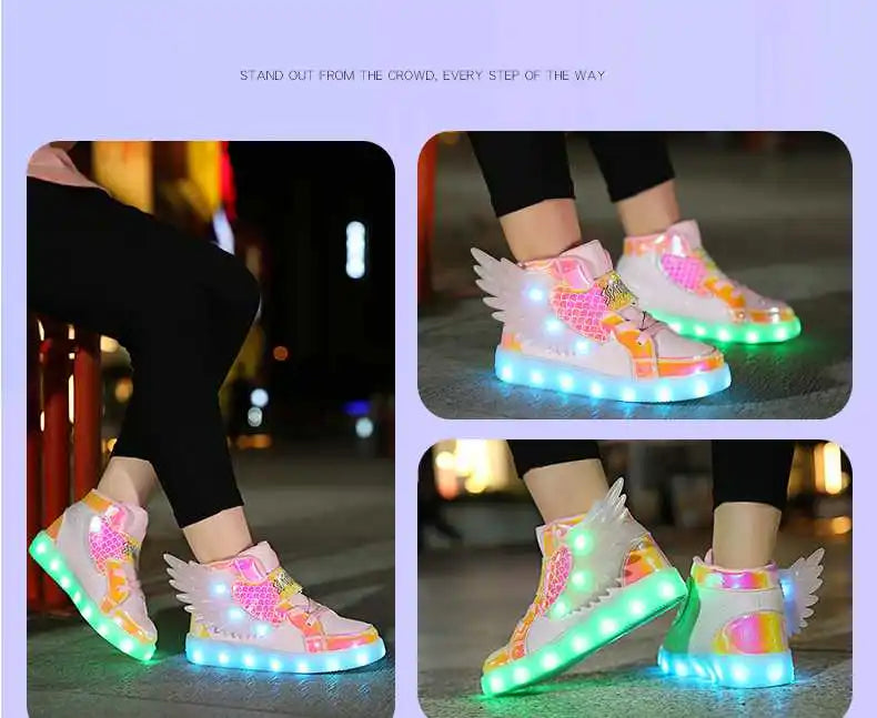 Zapatillas con luces y alas
