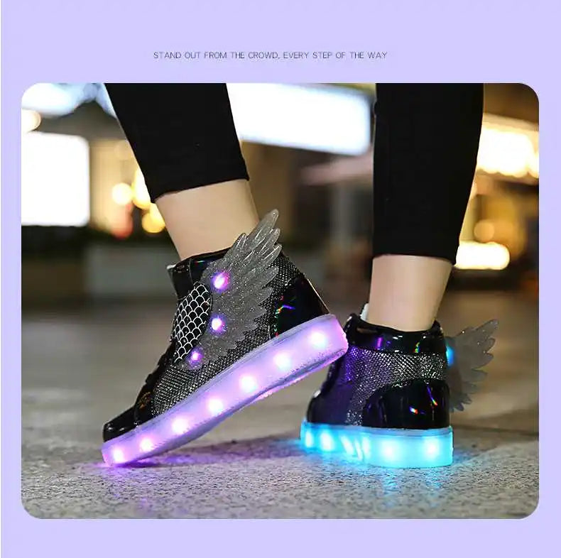 Zapatillas con luces y alas