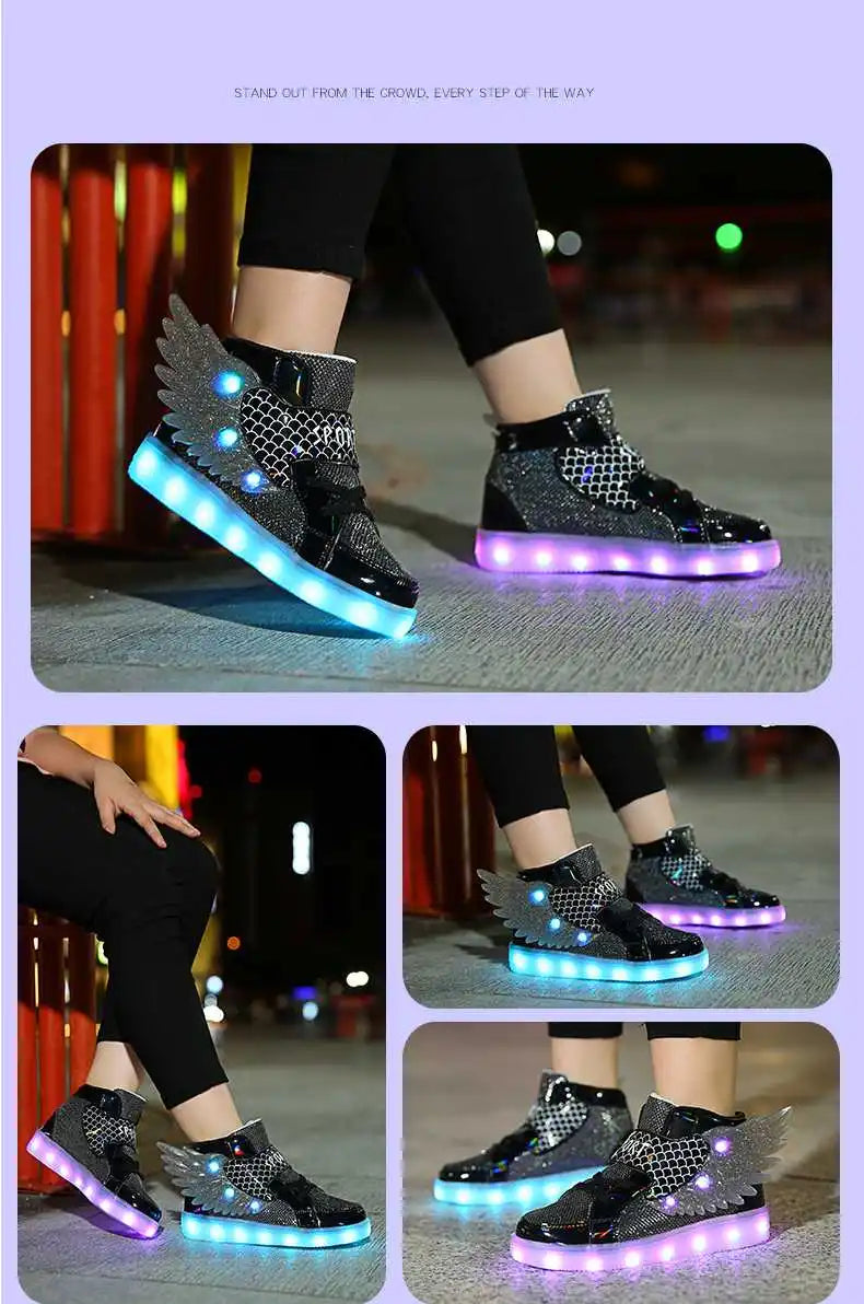 Zapatillas con luces y alas