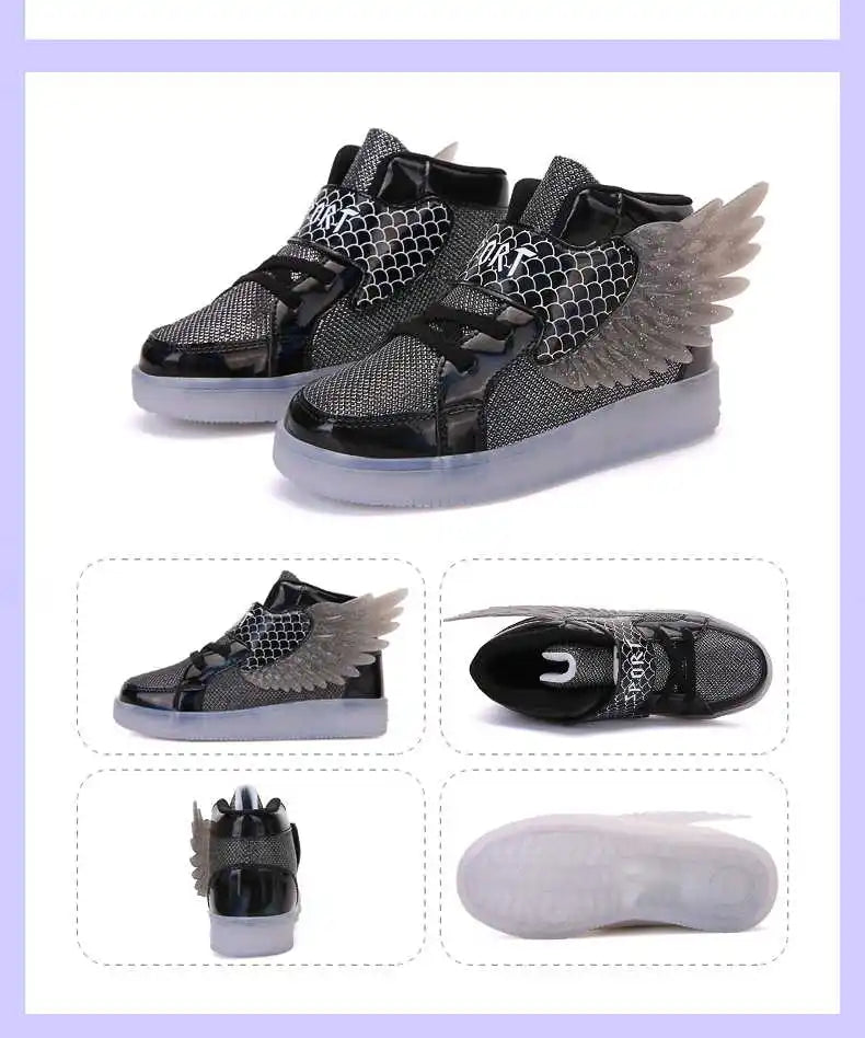 Zapatillas con luces y alas