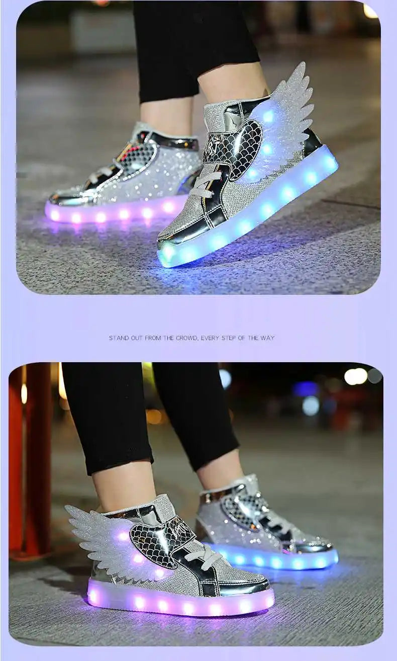 Zapatillas con luces y alas