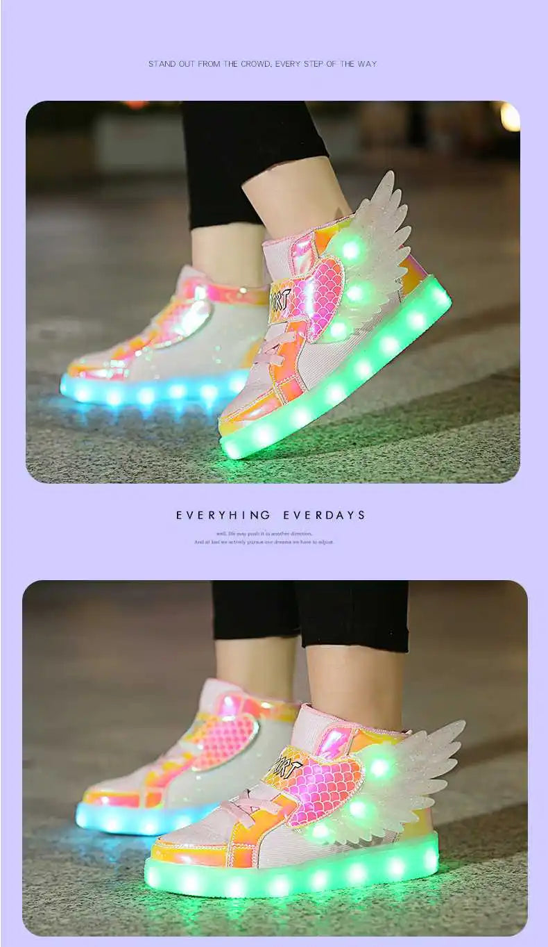 Zapatillas con luces y alas