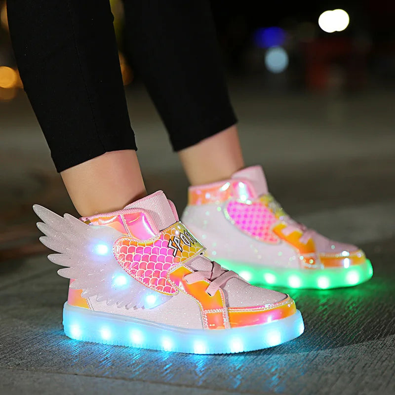 Zapatillas con luces y alas