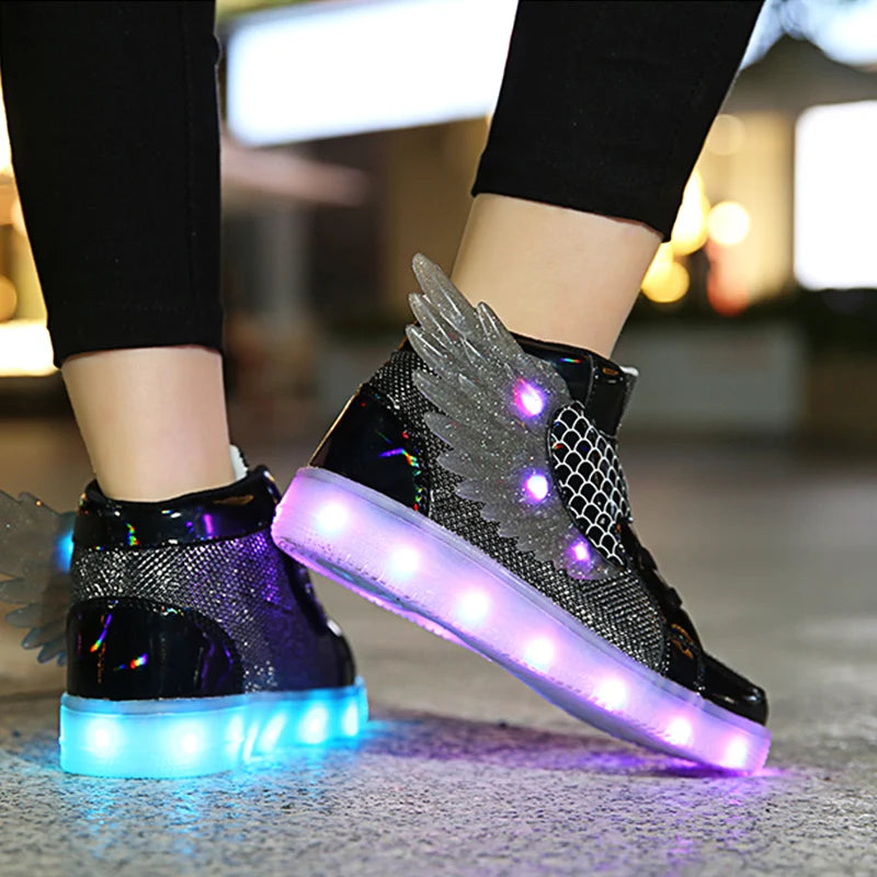 Zapatillas con luces y alas