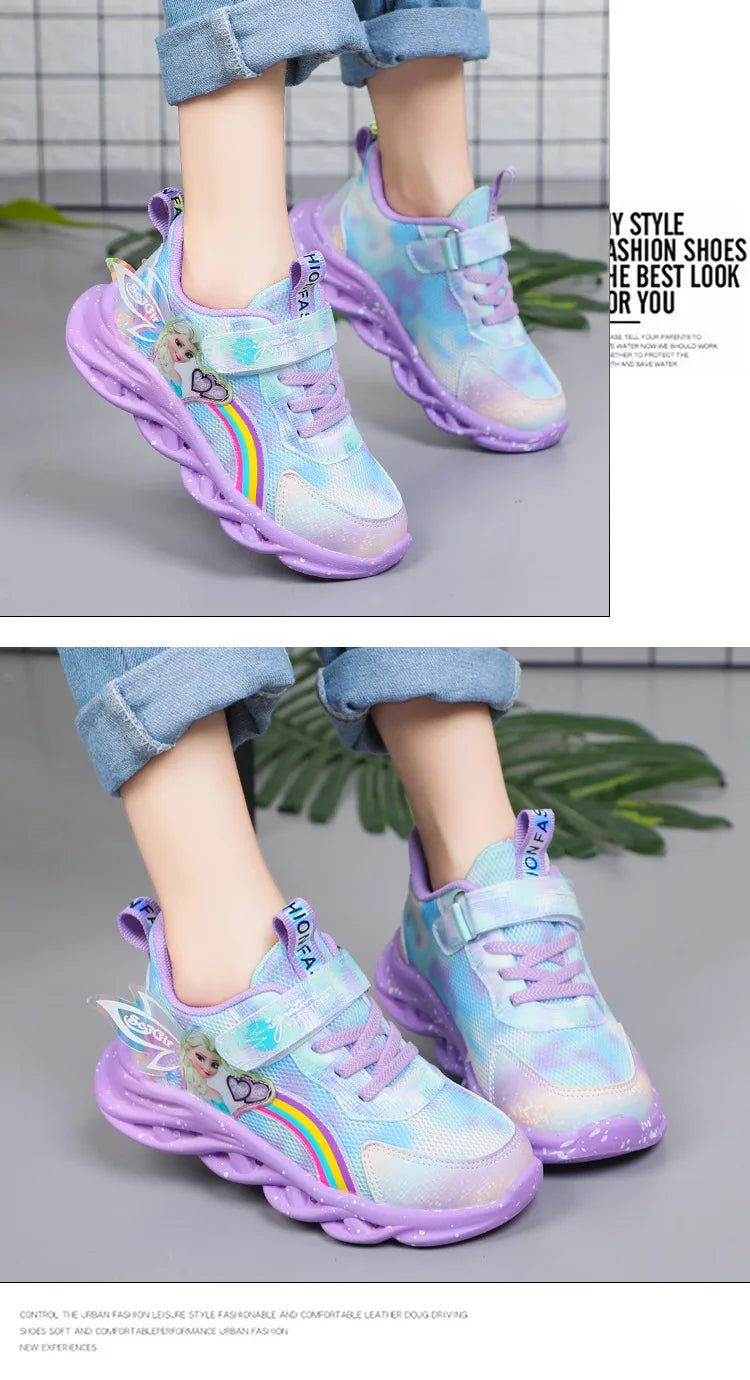 Zapatillas con luces -Elsa con alas