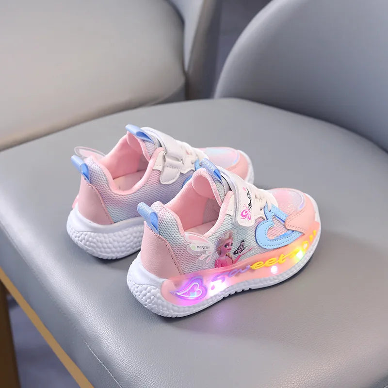 Zapatilla con luces Elsa con Corazón