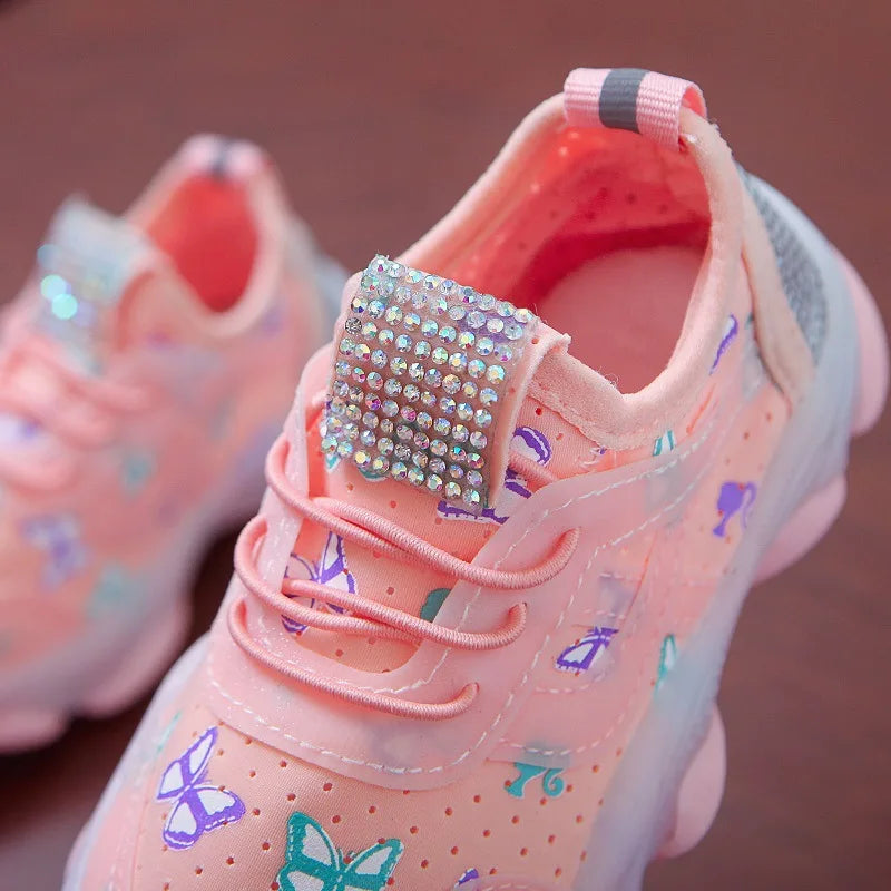 Zapatillas con luces LED – Estampado de Mariposas