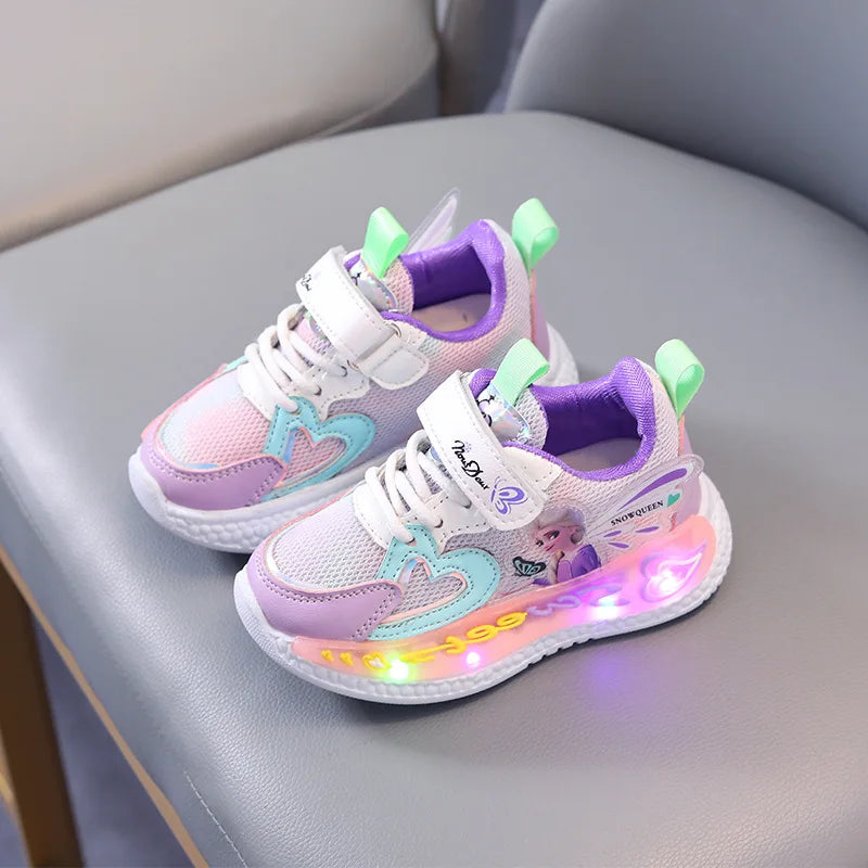 Zapatilla con luces Elsa con Corazón