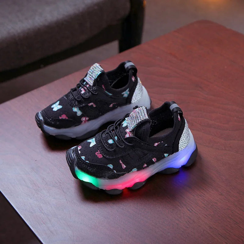 Zapatillas con luces LED – Estampado de Mariposas