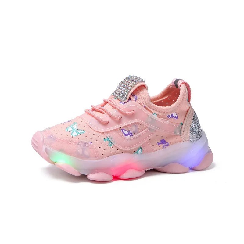 Zapatillas con luces LED – Estampado de Mariposas