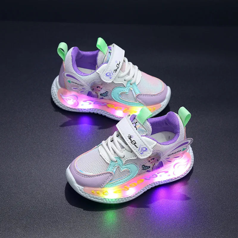 Zapatilla con luces Elsa con Corazón
