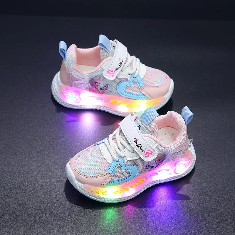 Zapatilla con luces Elsa con Corazón