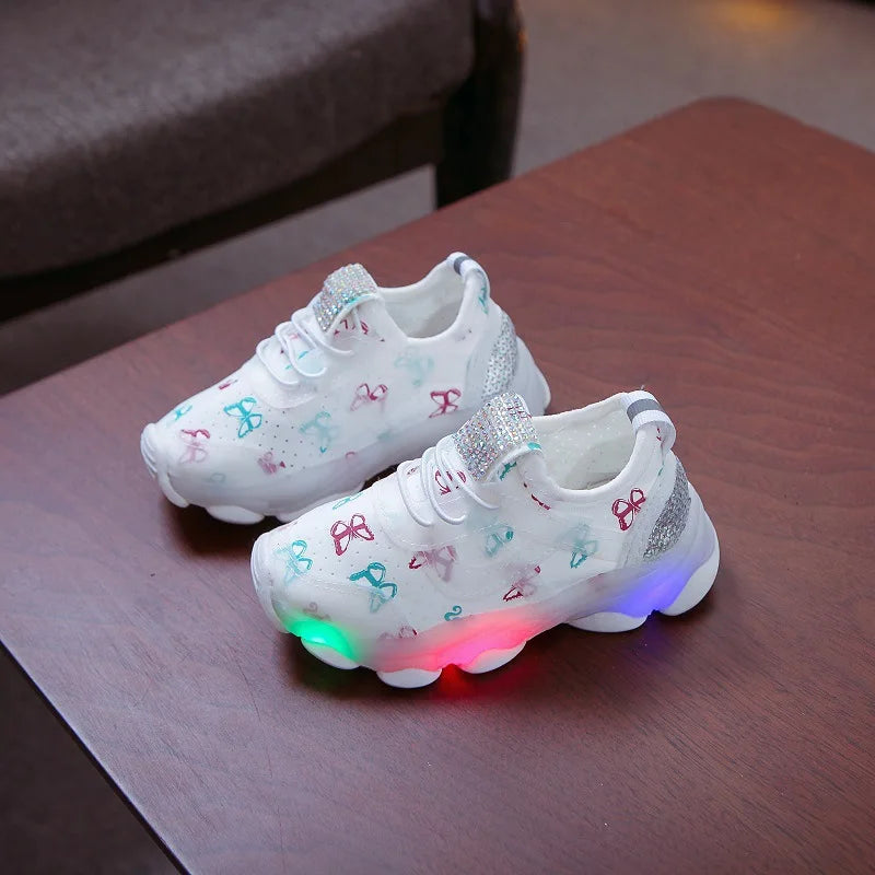 Zapatillas con luces LED – Estampado de Mariposas
