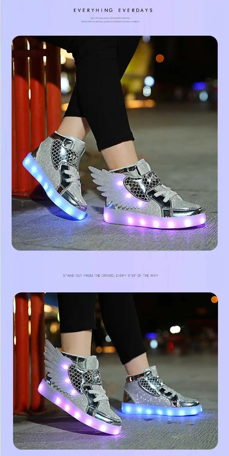 Zapatillas con luces y alas