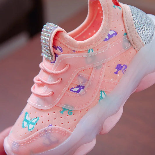 Zapatillas con luces LED – Estampado de Mariposas