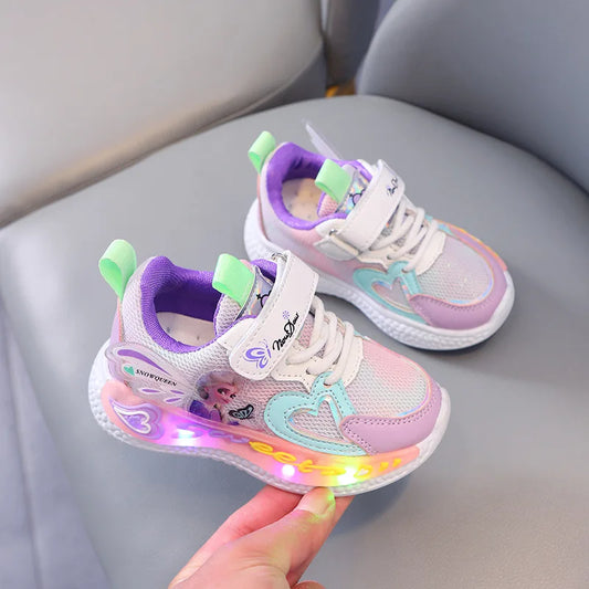 Zapatilla con luces Elsa con Corazón