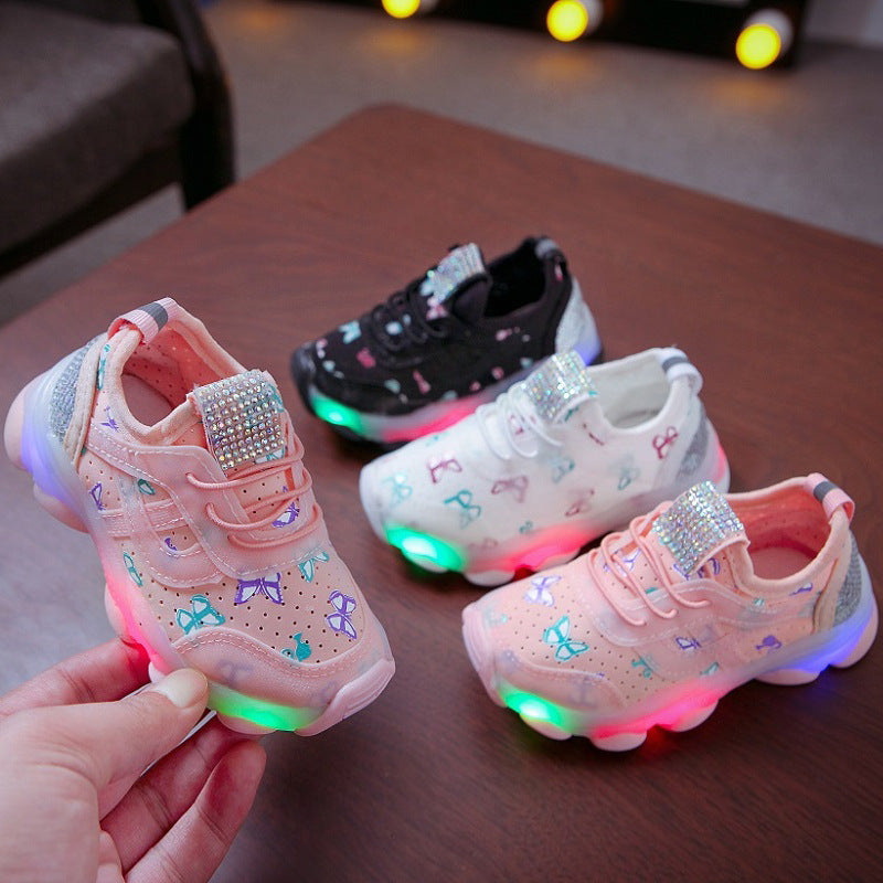 Zapatillas con luces LED – Estampado de Mariposas